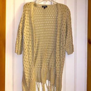 Tan Crochet Cardigan